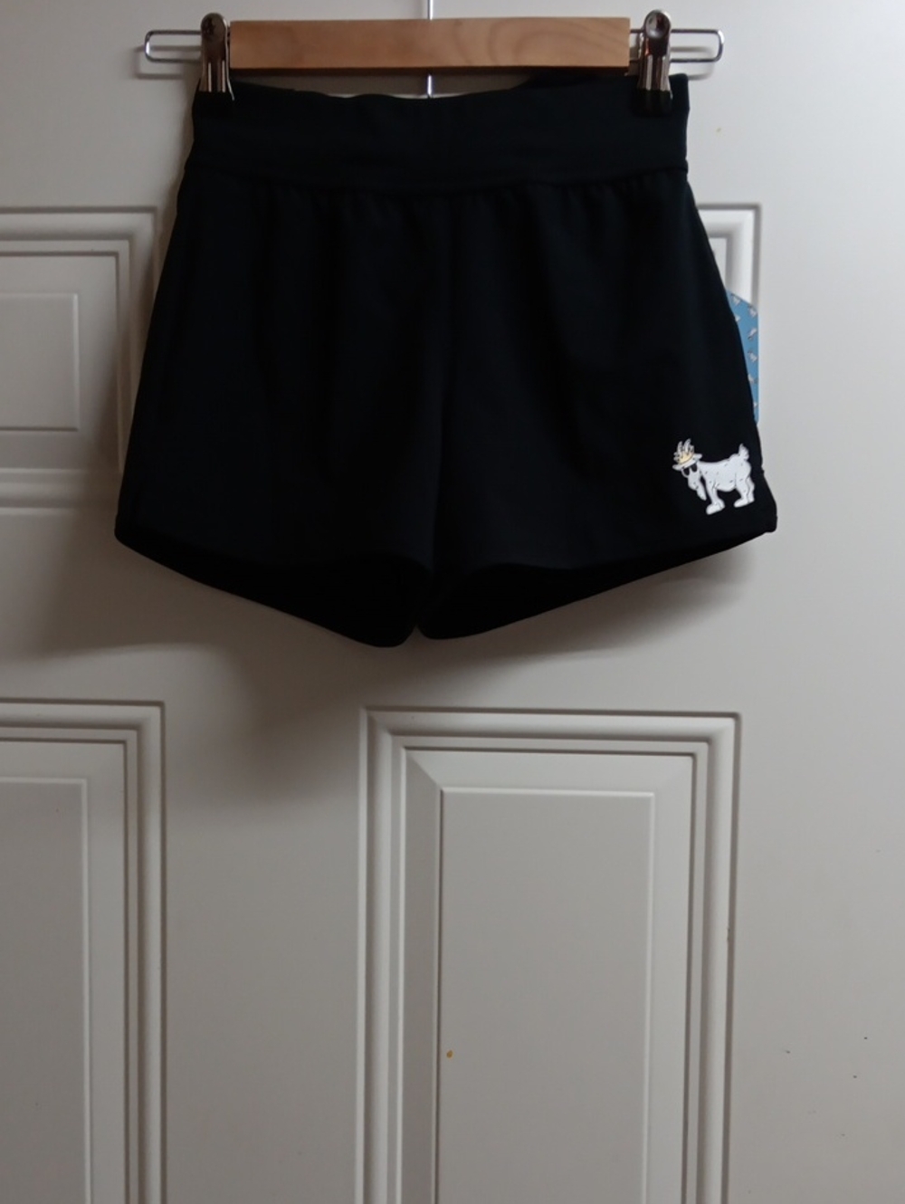 Goat USA Girls Black Athletic Shorts with Embroidered Goat Accent